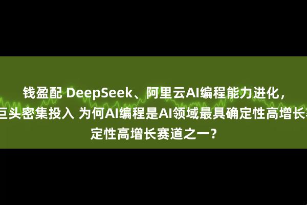 钱盈配 DeepSeek、阿里云AI编程能力进化，全球科技巨头密集投入 为何AI编程是AI领域最具确定性高增长赛道之一？